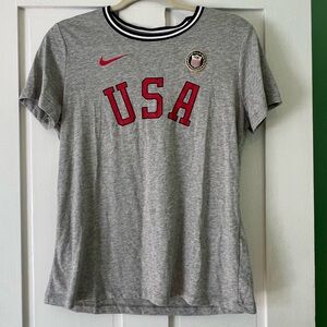 Nike Grey Crewneck Tee with White Swoosh